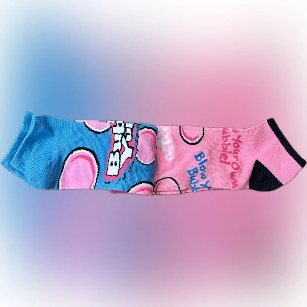 4 pairs Low Cut Socks Bubble Yum Gum & Charms Candy Lollipop NWT Novelty